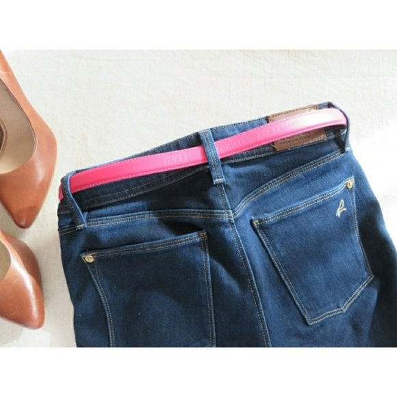 Vintage 90\'s Pink Leather Skinny Belt Trending Blogger Fave Festival Academia